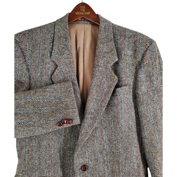 Vtg Harris Tweed x Alexander England Wool Sports Coat...